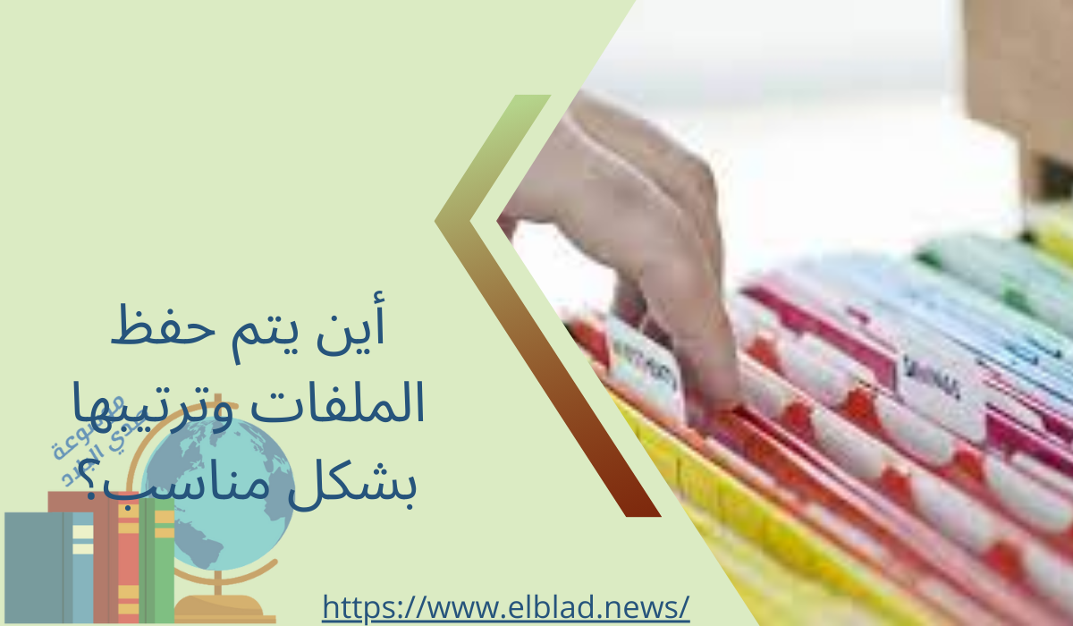 أين يتم حفظ الملفات وترتيبها بشكل مناسب؟